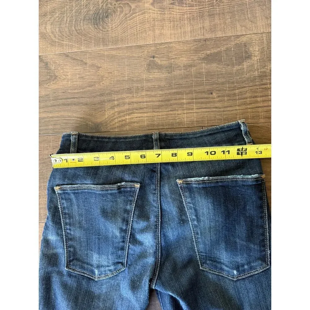 Current‎ Elliott Skinny Side Zippers Jeans Size 24 Denim Dark Blue Womens